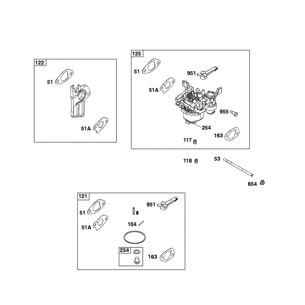 Engine >> Carburetor Diagram and Parts List for 021024-00  Briggs and Stratton Pressure Washer